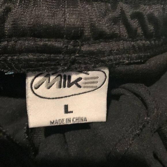 Nike Black Athletic Track Pants W/ White Side Stripes & Drawstring Size L - Picture 2 of 9